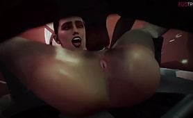 Perfektes Hentai-Cosplay von Daisy Ridley mit POV ihrer saftigen Vagina, die durch den großen schwarzen Schwanz und das Öffnen und Schließen ihres winzigen Arschlochs zerstört wird