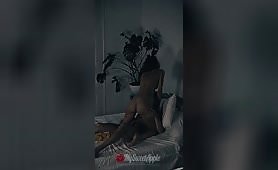 A guy was filming the city, and when he zooms in, he surprises a couple fucking on bed. The guy films the scene of sex where he sees a brunette slut getting fucked intensely by her male.