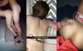 Here is a Snapchat porn compilation video where you can find the most unexpected things as some masturbation, crazy bitches fucking on the roof of the car, short sex video with some neck grabbing and slaps, and blowjobs recorded through the rearview.