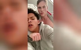 BIG COCK EXPANDING HARD AND PAINFULLY A GAY AMATEUR TEENAGER TINY ASS HOLE IN THE SPOON SEX POSITION AND PROSTATE PLEASURE - real condomless gay fuck