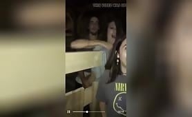 Amateur teen couple makes a public threesome against a fence without a condom and a lot of excitement. Amazing threesome sex porn video in public.