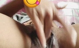 This married milf can't control her sexual urges anymore, she decides to start fingering her shaved pussy forgetting that she is in public.