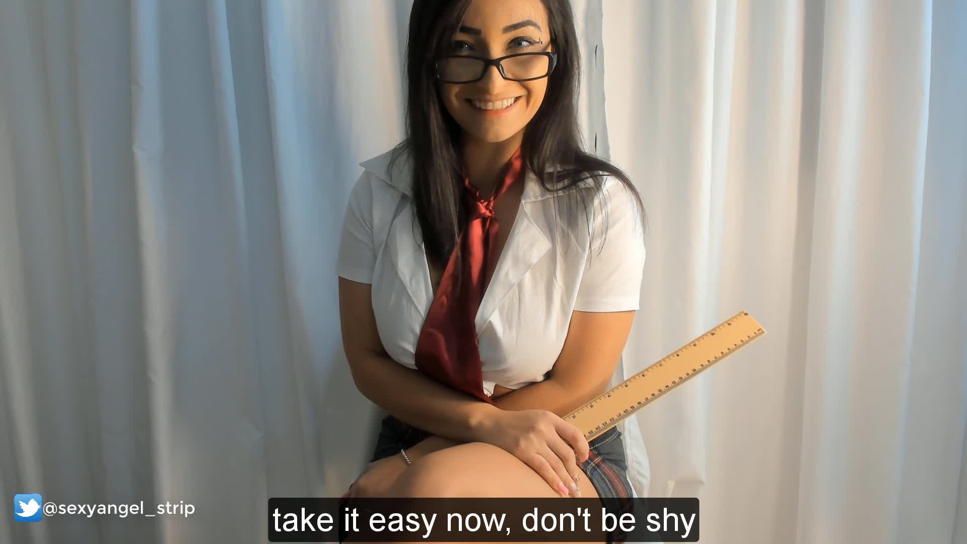 NAUGHTY TEACHER ROLEPLAY WITH A BRUNETTE MILF SHOWING OFF HER TITS TO THE STUDENT AND GETTING THE VEINY BIG DILDO COMPLETELY SUCKED - Videos picture
