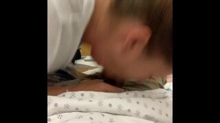 🤪 A real amateur nurse satisfies a patient by a blowjob in POV