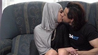 This horny Arab whore went from giving her husband's brother a blowjob to letting him fuck her pussy on the couch. This Arab wife loves her husband's brother's cock.